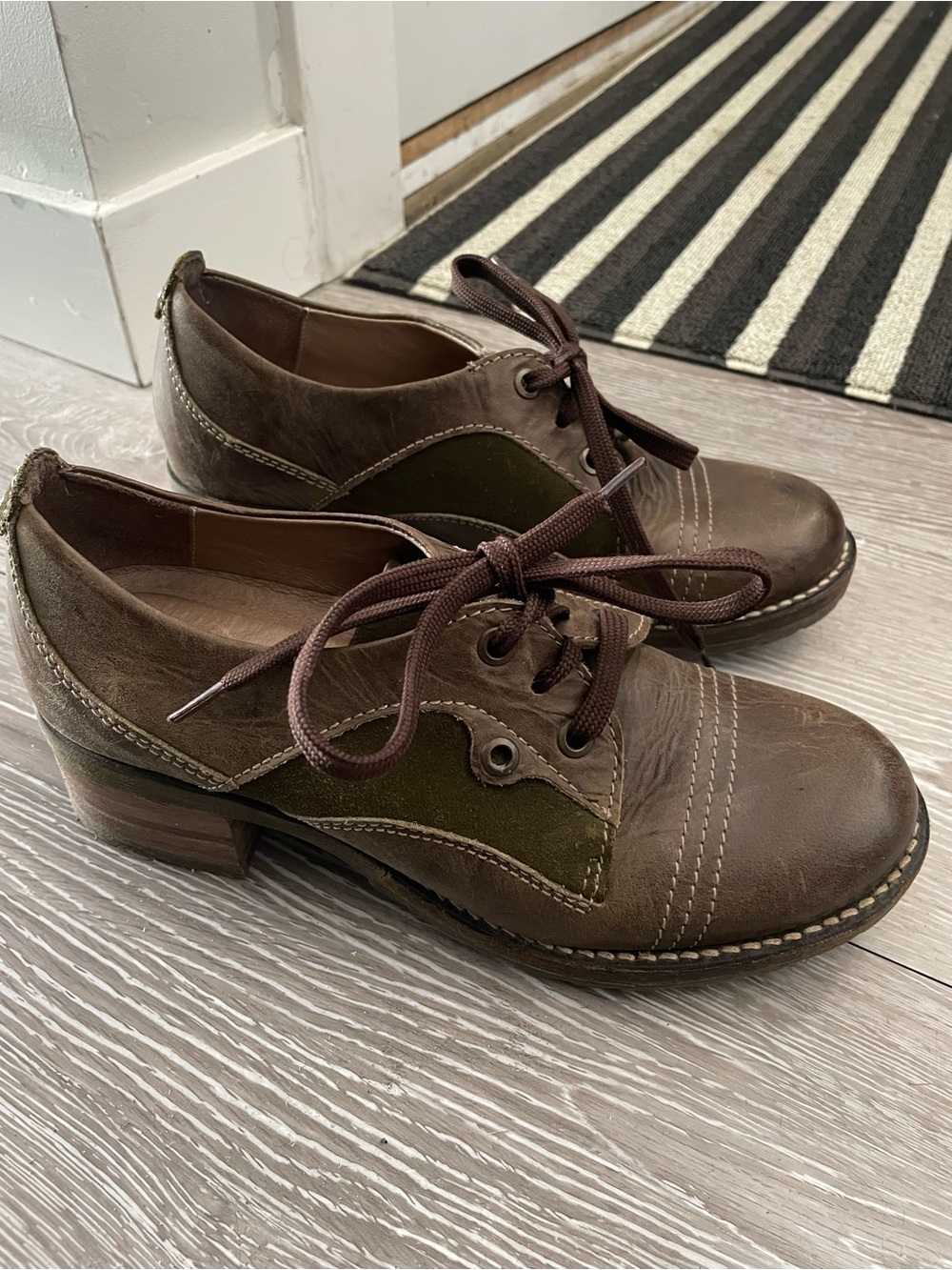 Dromedaris Leather & Suede Oxford Shoes Booties Size 37